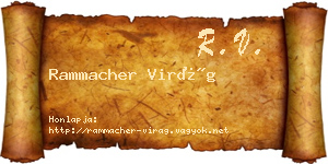 Rammacher Virág névjegykártya